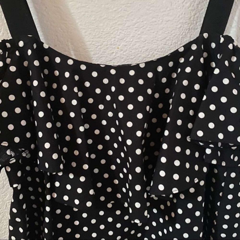Zara Basic Off Shoulder Polka Dot Top Xs - image 2